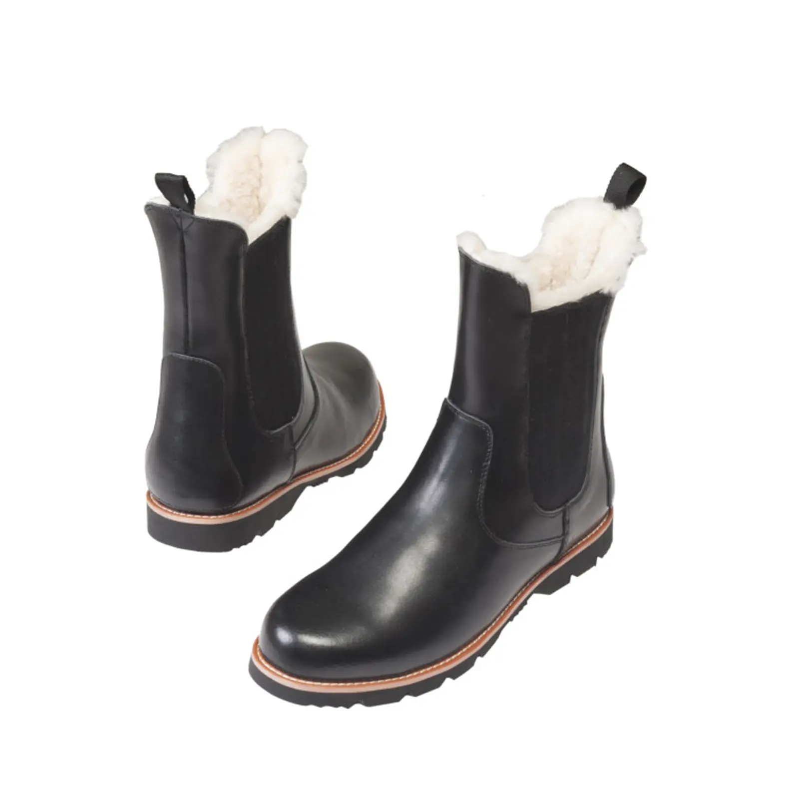Läderboots med fårskinnsfoder